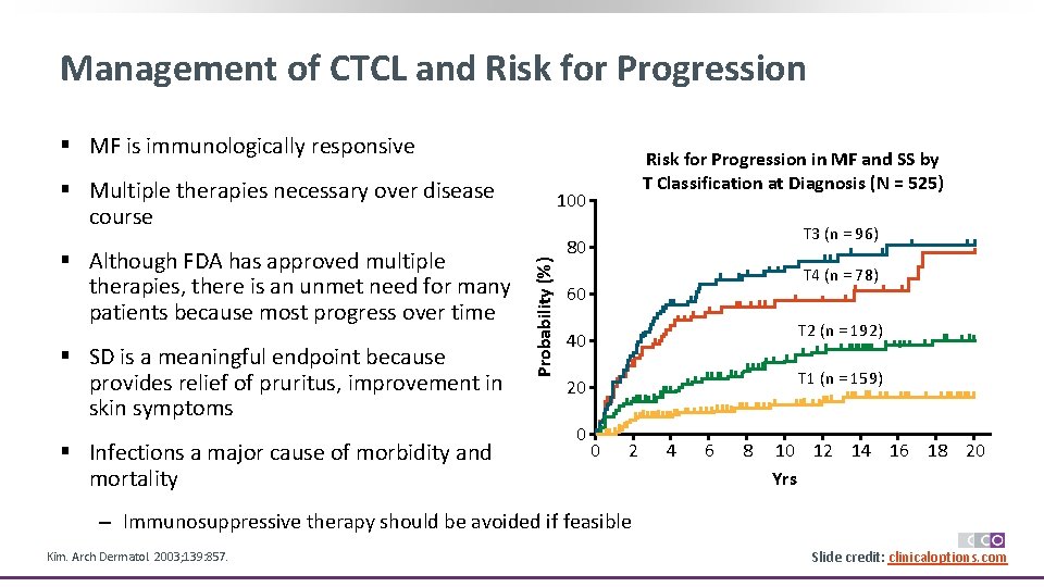 Management of CTCL and Risk for Progression § MF is immunologically responsive § Multiple