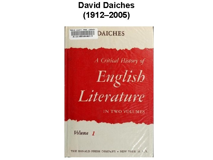 David Daiches (1912– 2005) 