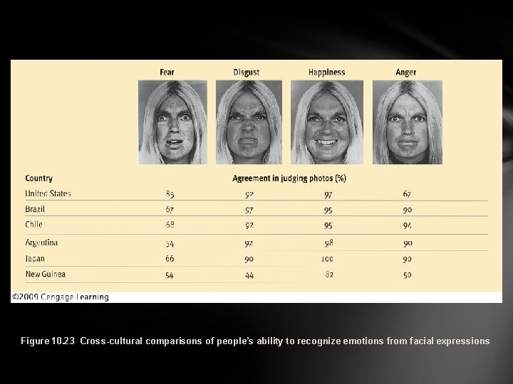 Figure 10. 23 Cross-cultural comparisons of people’s ability to recognize emotions from facial expressions