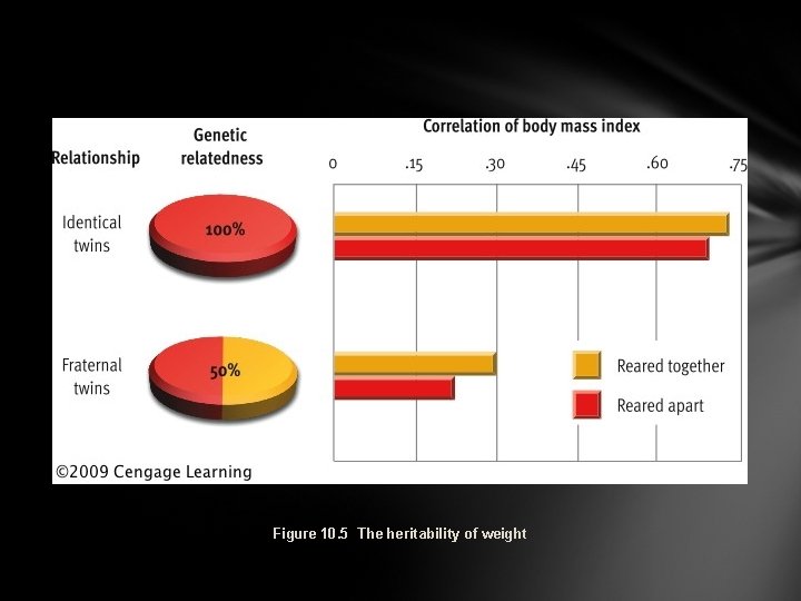 Figure 10. 5 The heritability of weight 