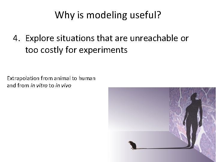 Why is modeling useful? 4. Explore situations that are unreachable or too costly for