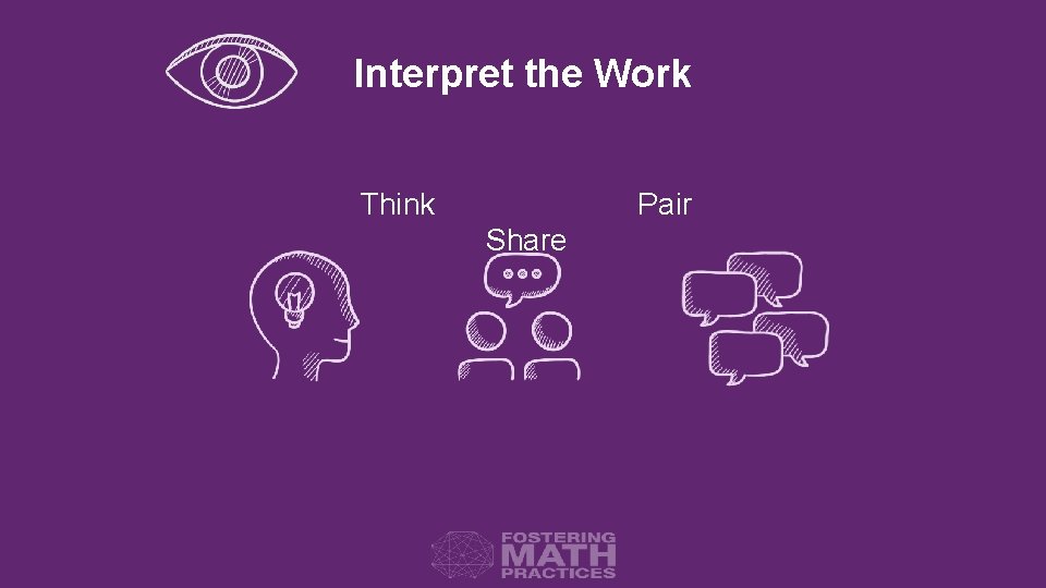 Interpret the Work Think Pair Share 