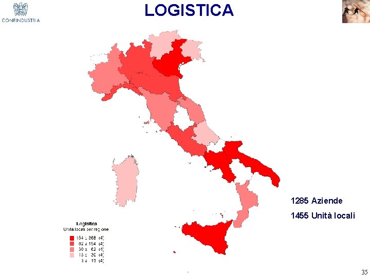 LOGISTICA 1285 Aziende 1455 Unità locali 35 