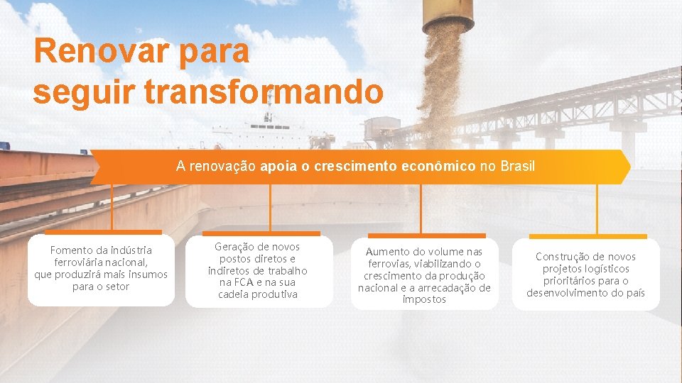 Renovar para seguir transformando A renovação apoia o crescimento econômico no Brasil Fomento da