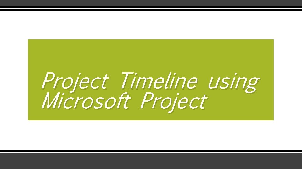 Project Timeline using Microsoft Project 