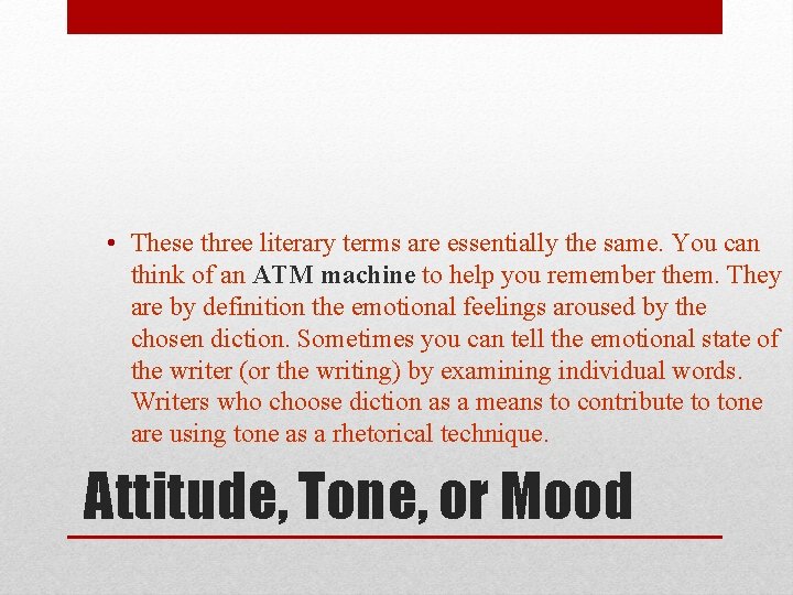  • These three literary terms are essentially the same. You can think of