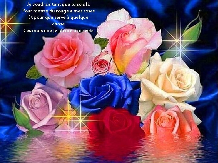 Je voudrais tant que tu sois là Pour mettre du rouge à mes roses