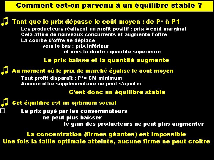 Comment est on parvenu à un équilibre stable ? ♫ ♫ ♫ � Tant