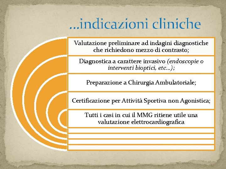 …indicazioni cliniche Valutazione preliminare ad indagini diagnostiche richiedono mezzo di contrasto; Diagnostica a carattere …indicazioni cliniche Valutazione preliminare ad indagini diagnostiche richiedono mezzo di contrasto; Diagnostica a carattere