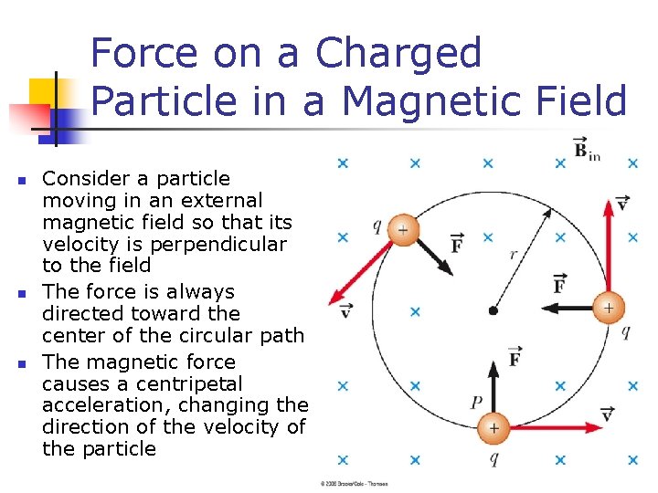 Force on a Charged Particle in a Magnetic Field n n n Consider a