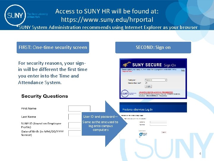 Access to SUNY HR will be found at: https: //www. suny. edu/hrportal *SUNY System