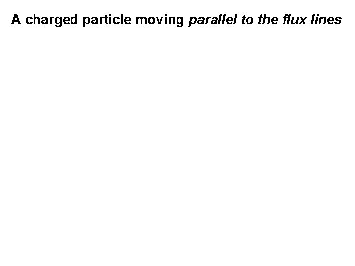 A charged particle moving parallel to the flux lines 