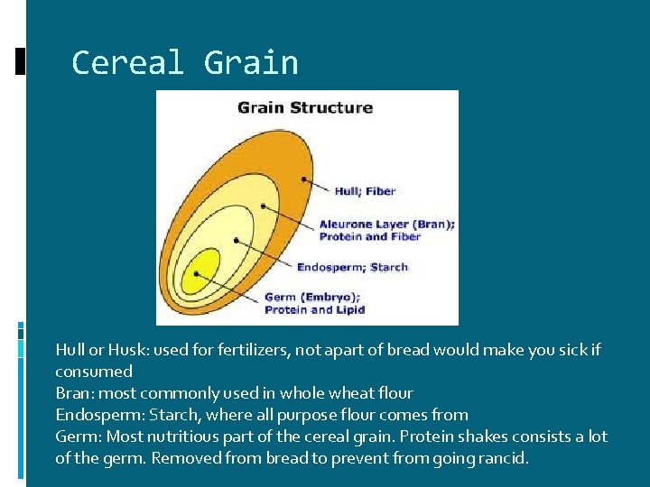 Cereal Grain Hull or Husk: used for fertilizers, not apart of bread would make Cereal Grain Hull or Husk: used for fertilizers, not apart of bread would make