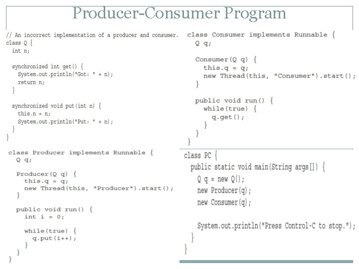 Producer-Consumer Program 