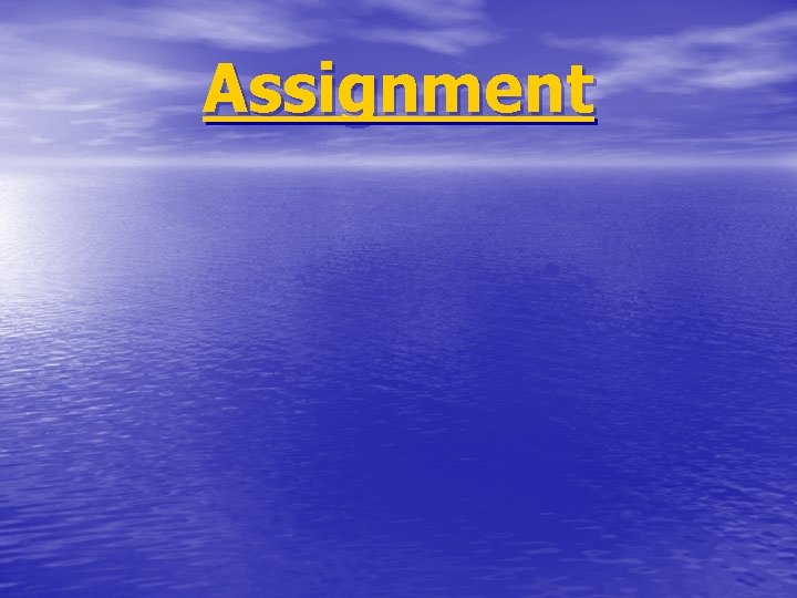 Assignment 