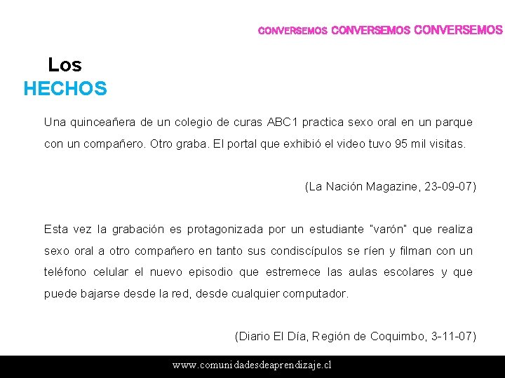 CONVERSEMOS Los HECHOS Una quinceañera de un colegio de curas ABC 1 practica sexo CONVERSEMOS Los HECHOS Una quinceañera de un colegio de curas ABC 1 practica sexo