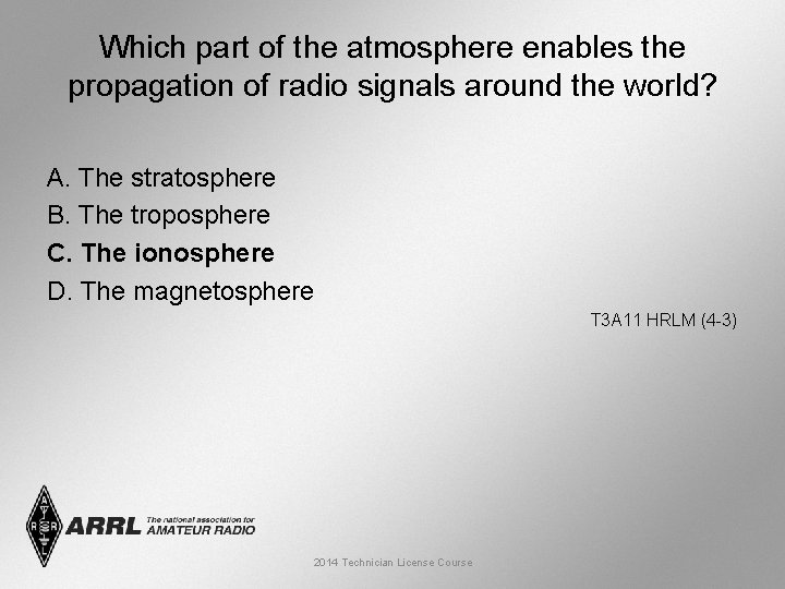 Which part of the atmosphere enables the propagation of radio signals around the world?