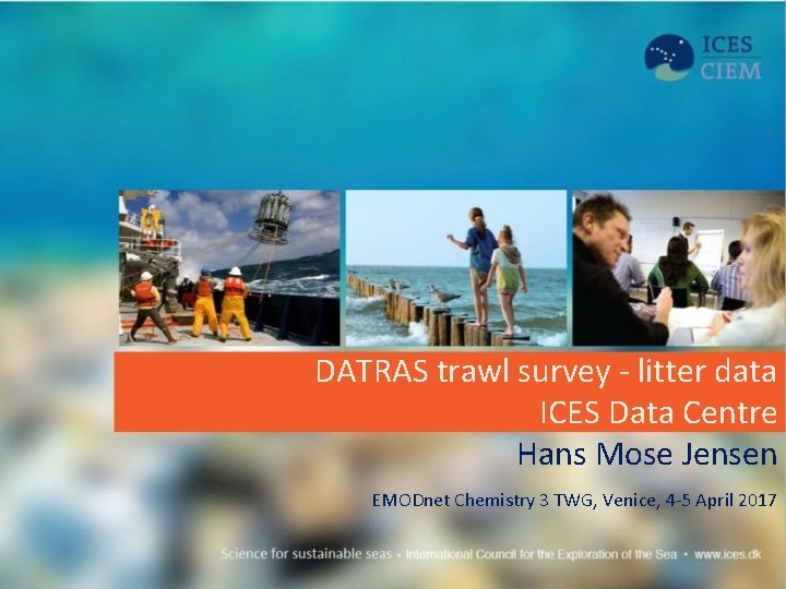 DATRAS trawl survey - litter data ICES Data Centre Hans Mose Jensen EMODnet Chemistry