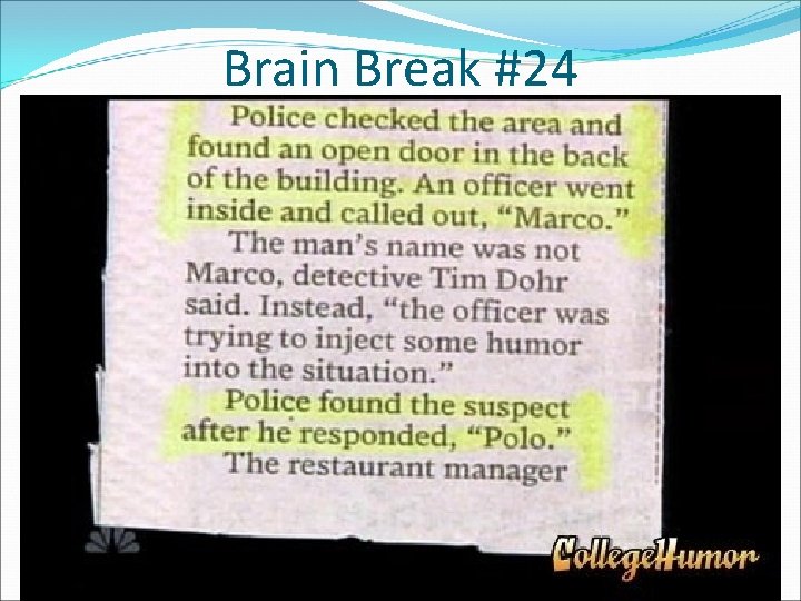 Brain Break #24 