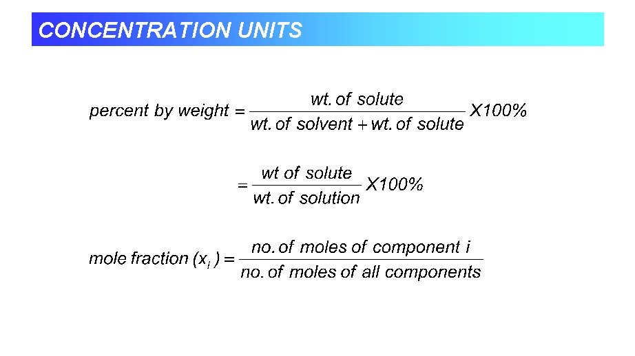 CONCENTRATION UNITS 