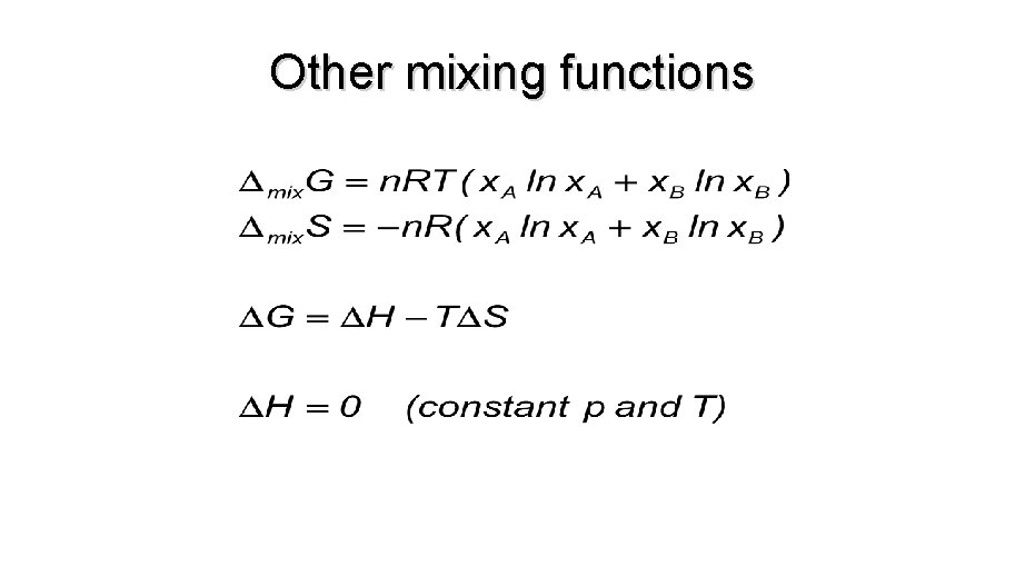 Other mixing functions 