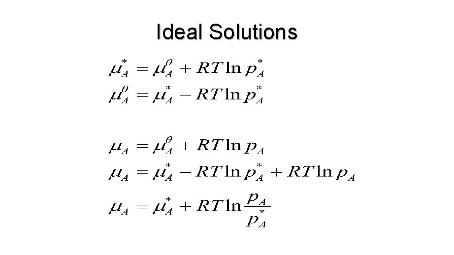 Ideal Solutions 