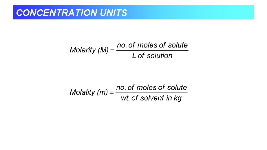 CONCENTRATION UNITS 