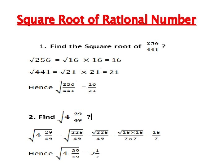 Square Root of Rational Number 
