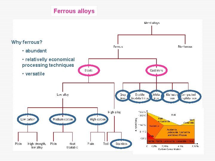 Ferrous alloys Why ferrous? • abundant • relativelly economical processing techniques • versatile Ferrous alloys Why ferrous? • abundant • relativelly economical processing techniques • versatile
