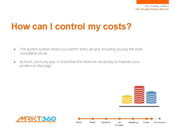 Why Display matters. The Google Display Network How can I control my costs? ●