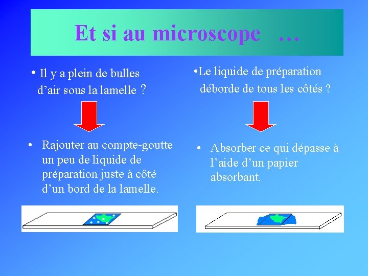 Et si au microscope … • Il y a plein de bulles d’air sous