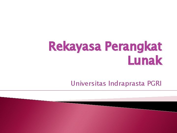Rekayasa Perangkat Lunak Universitas Indraprasta PGRI 