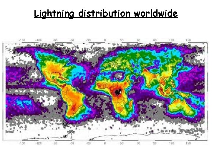 Lightning distribution worldwide 