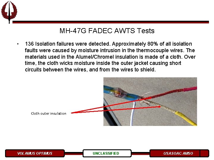 MH-47 G FADEC AWTS Tests • 136 Isolation failures were detected. Approximately 80% of MH-47 G FADEC AWTS Tests • 136 Isolation failures were detected. Approximately 80% of