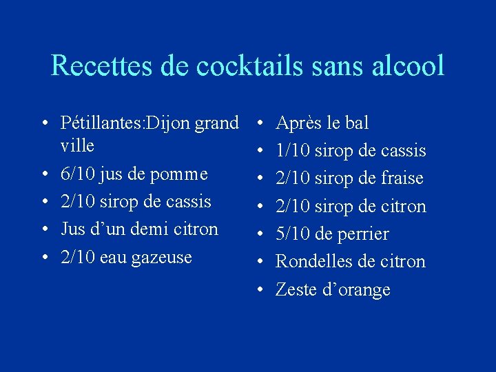 Recettes de cocktails sans alcool • Pétillantes: Dijon grand ville • 6/10 jus de