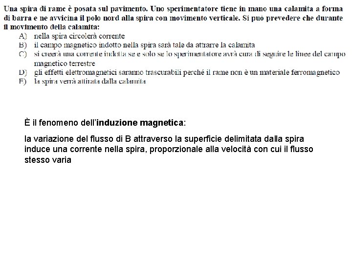 È il fenomeno dell’induzione magnetica: la variazione del flusso di B attraverso la superficie