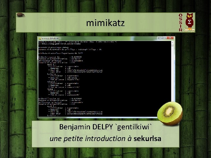 mimikatz Benjamin DELPY `gentilkiwi` une petite introduction à sekurlsa 