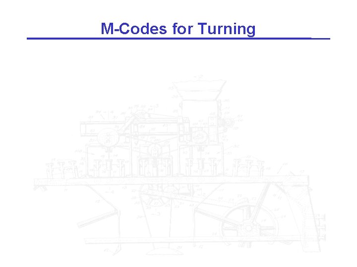 M-Codes for Turning 