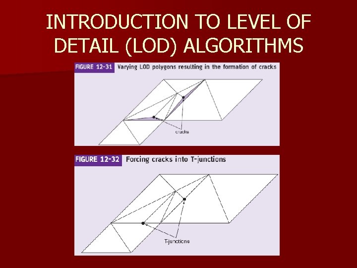 INTRODUCTION TO LEVEL OF DETAIL (LOD) ALGORITHMS INTRODUCTION TO LEVEL OF DETAIL (LOD) ALGORITHMS