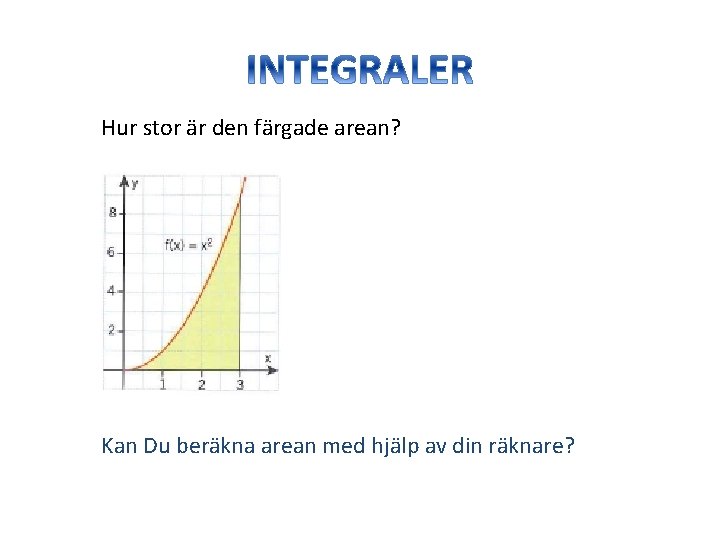Hur stor är den färgade arean? Kan Du beräkna arean med hjälp av din