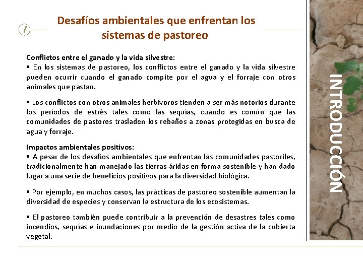 Desafíos ambientales que enfrentan los sistemas de pastoreo i § Los conflictos con otros