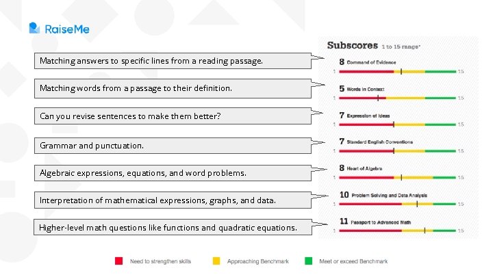 Matching answers to specific lines from a reading passage. Matching words from a passage