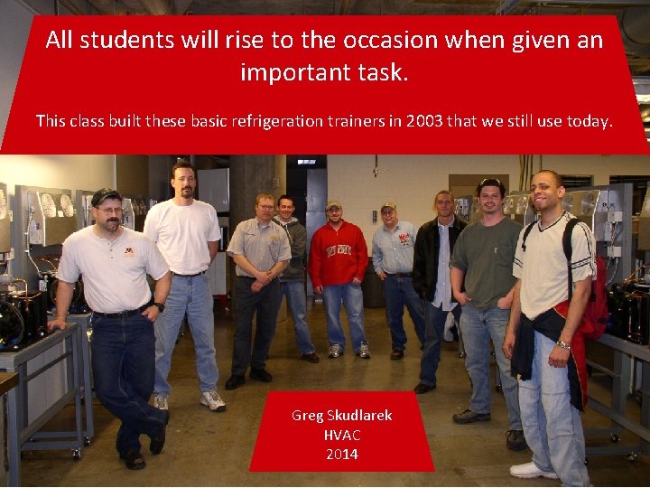 All students will rise to the occasion when given an important task. This class