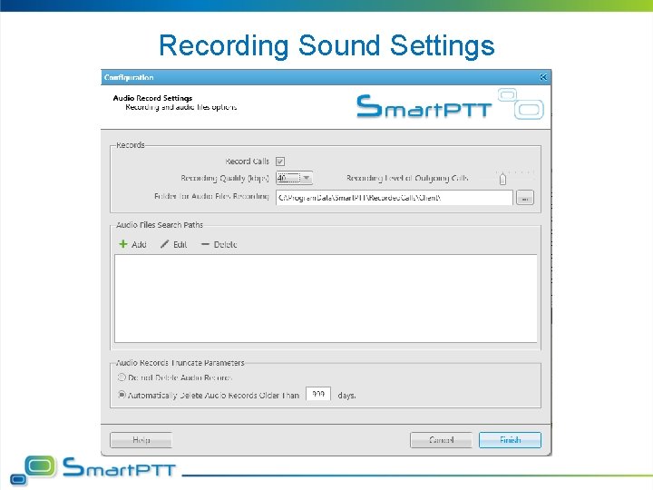 Recording Sound Settings 