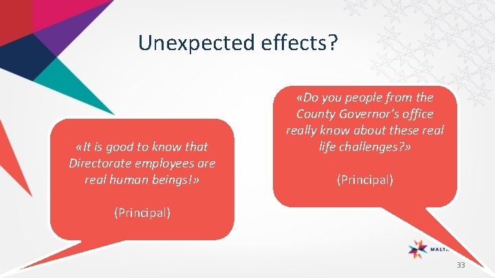 Unexpected effects? «It is good to know that Directorate employees are real human beings!»