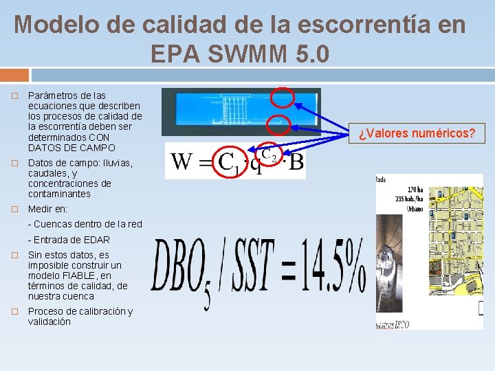 Modelo de calidad de la escorrentía en EPA SWMM 5. 0 Parámetros de las Modelo de calidad de la escorrentía en EPA SWMM 5. 0 Parámetros de las