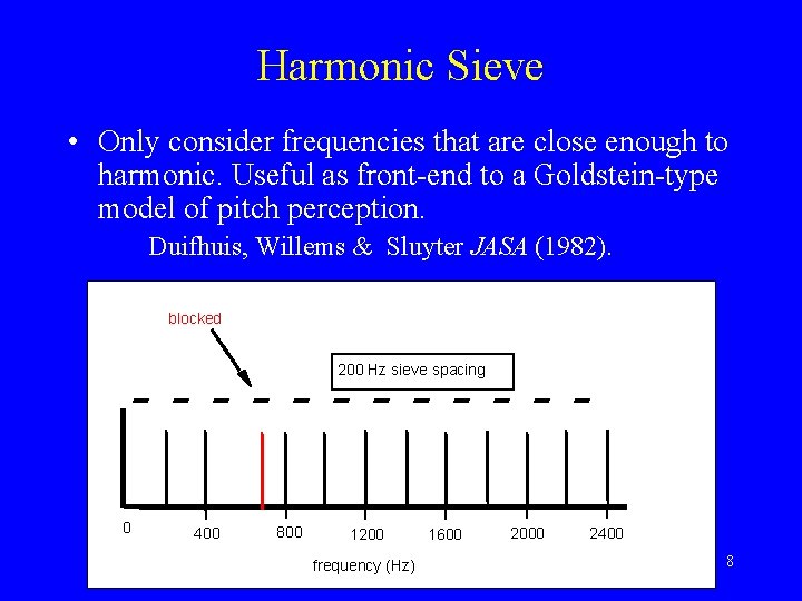 Harmonic Sieve • Only consider frequencies that are close enough to harmonic. Useful as