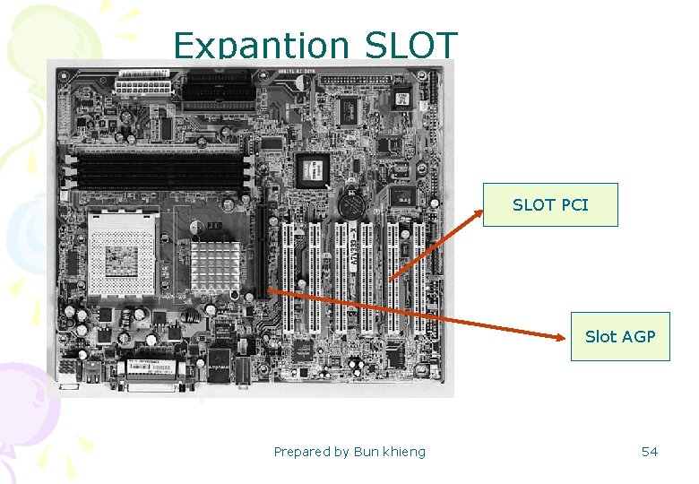 Expantion SLOT PCI Slot AGP Prepared by Bun khieng 54 