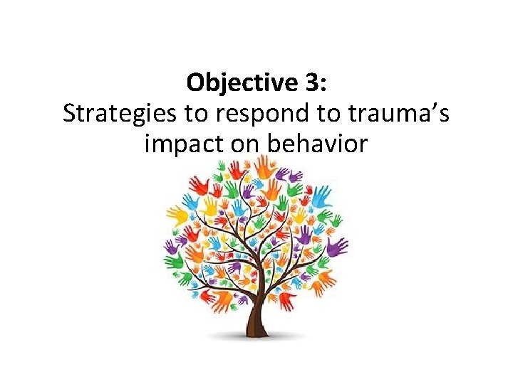 Objective 3: Strategies to respond to trauma’s impact on behavior 