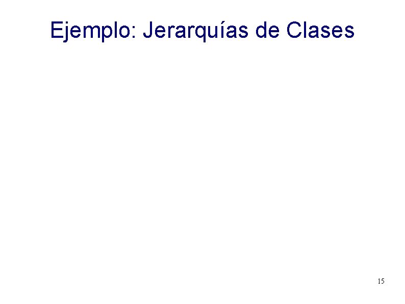 Ejemplo: Jerarquías de Clases 15 